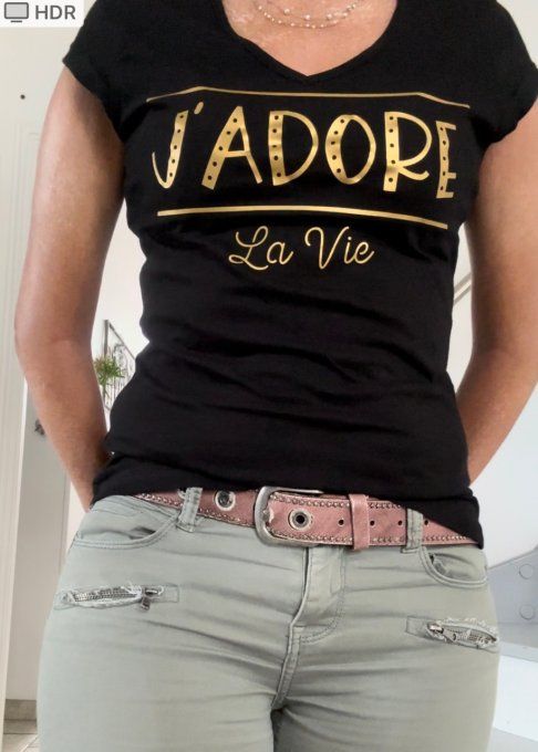 J'adore la vie noir & doré